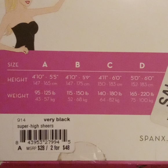 Spanx high waisted sheers black A - Picture 4 of 5